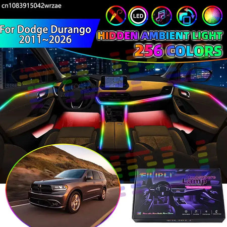 For Dodge Durango 2011~2026 2012 WD MK3 3th RGB Car Interior Ambient Lights Strips Breathing Lighting Kit App Control LED strips by InterCyprus Trading Ltd