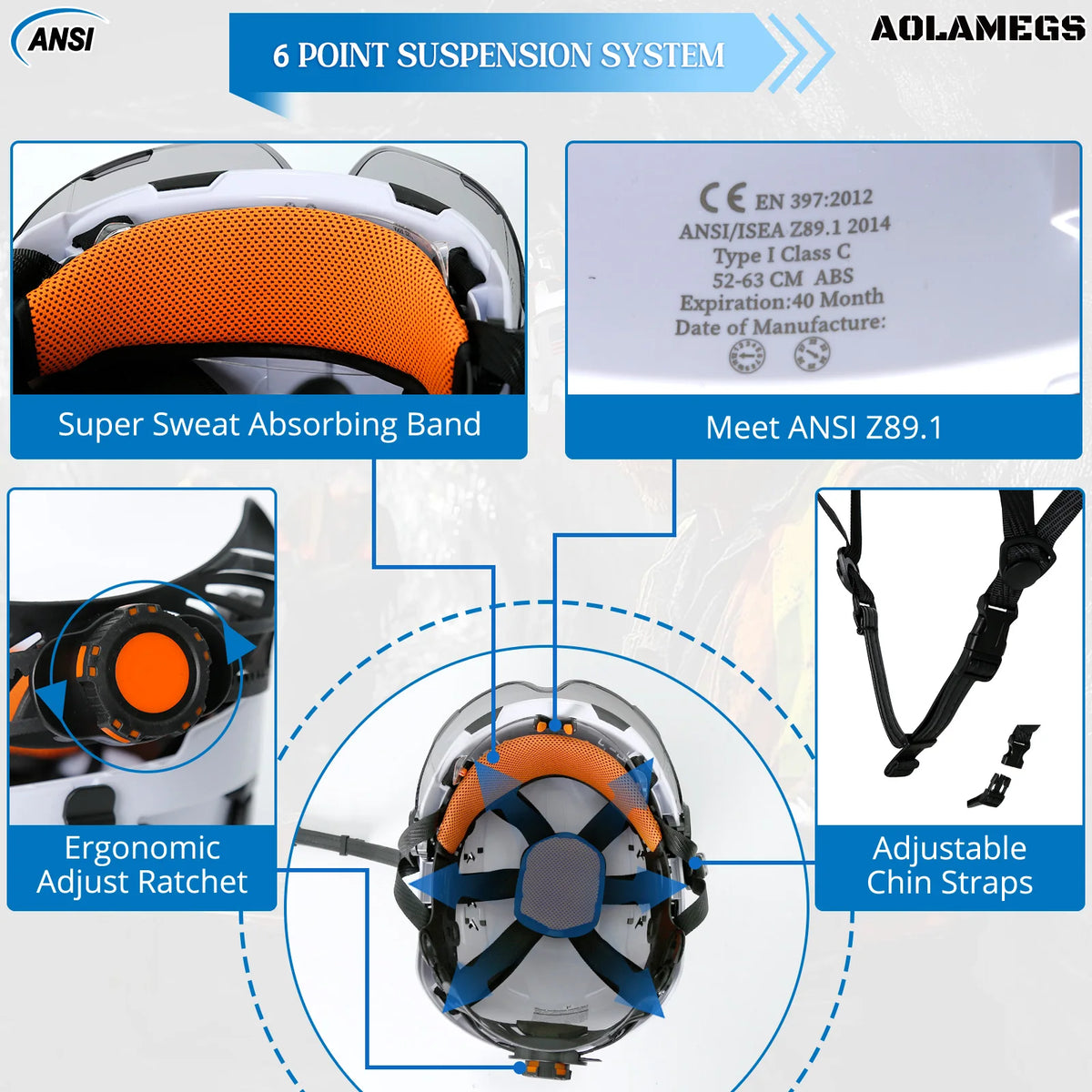 Aolamegs L8AQM0000 Safety Helmet &ndash; All In One Safety Gear