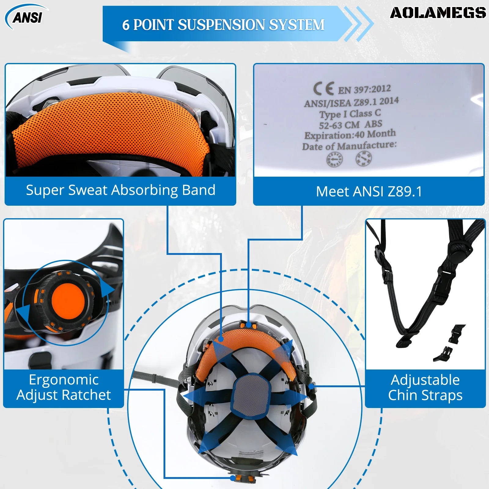 Aolamegs L8AQM0000 Safety Helmet &ndash; All In One Safety Gear