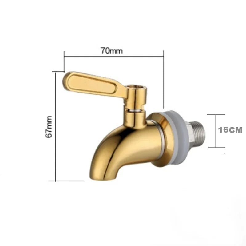 Gold Rose Stainless Steel Beverage Dispenser Faucet - Perfect for Wine &amp; Beer Barrels