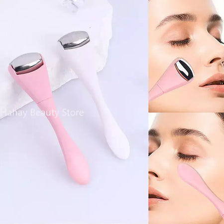 Double Head Stainless Steel Ice Roller &amp; Eye Cream Stick - Face Massager &amp; Beauty Tool