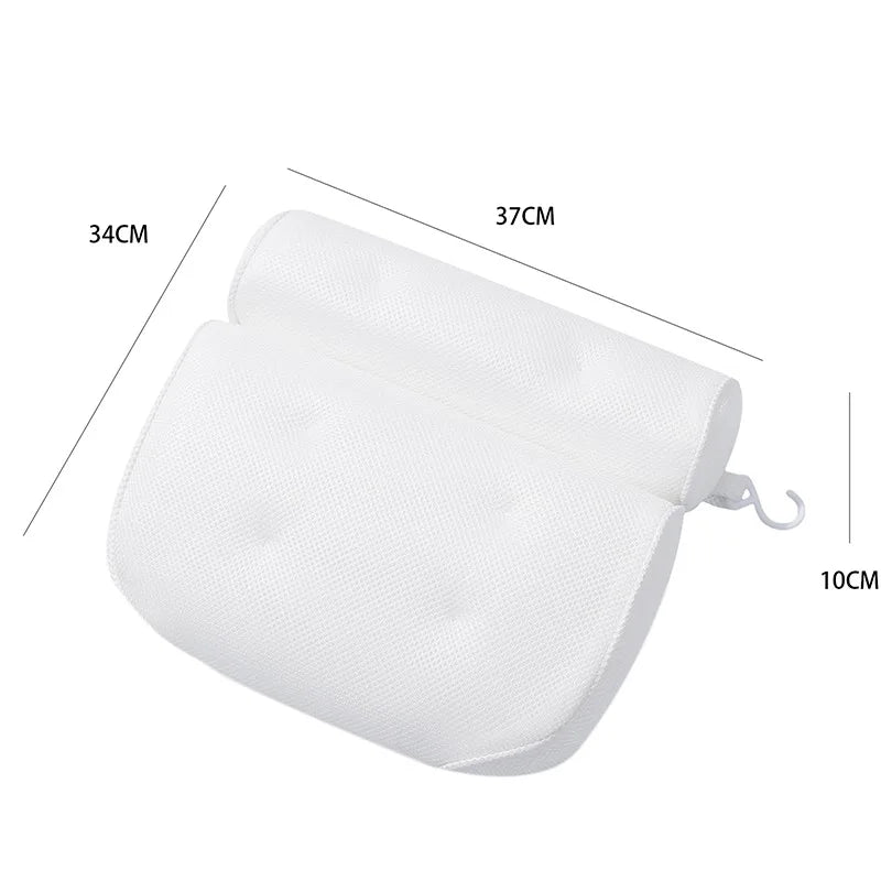 Mesh Bath Pillow For Bathtub - Non Slip Suction Cups