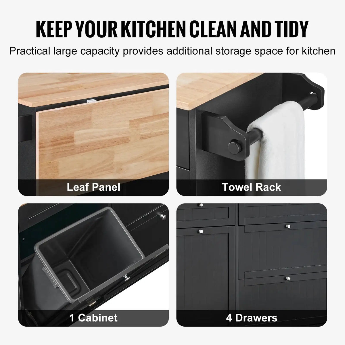 Kitchen Island With Trash Cabinet Breakfast Bar