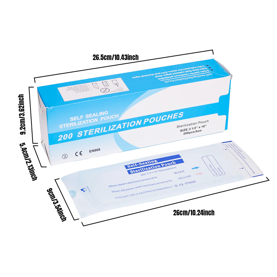 Disposable Tattoo Sterilization Bags Self Sealing 200pcs Box