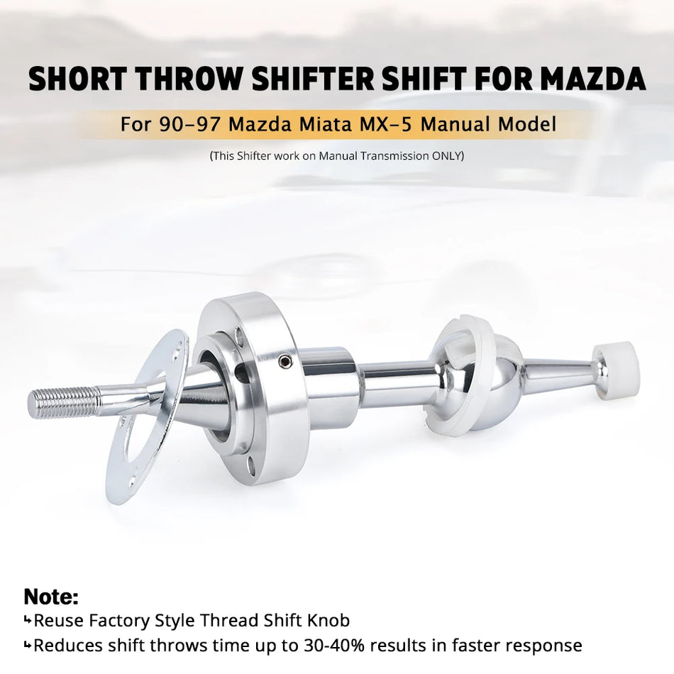 Short Shifter for Mazda MX-5 Miata 1990-1997 Aluminum PDG07 Performance Upgrade Enhanced Throw Reduction