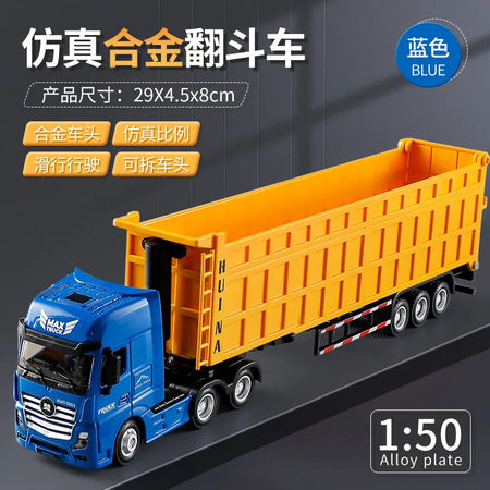 Huina Alloy Dump Truck Model &ndash; Realistic 1:50 Scale Engineering Toy Yellow Tipper