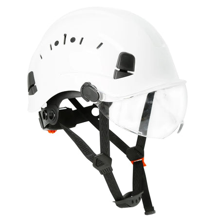 SF06 Construction Safety Helmet With Goggles - CE Certified White clear lens