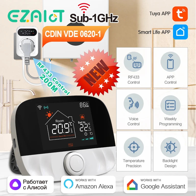 Tuya WiFi Gas Boiler Thermostat &ndash; Alexa Google Ready