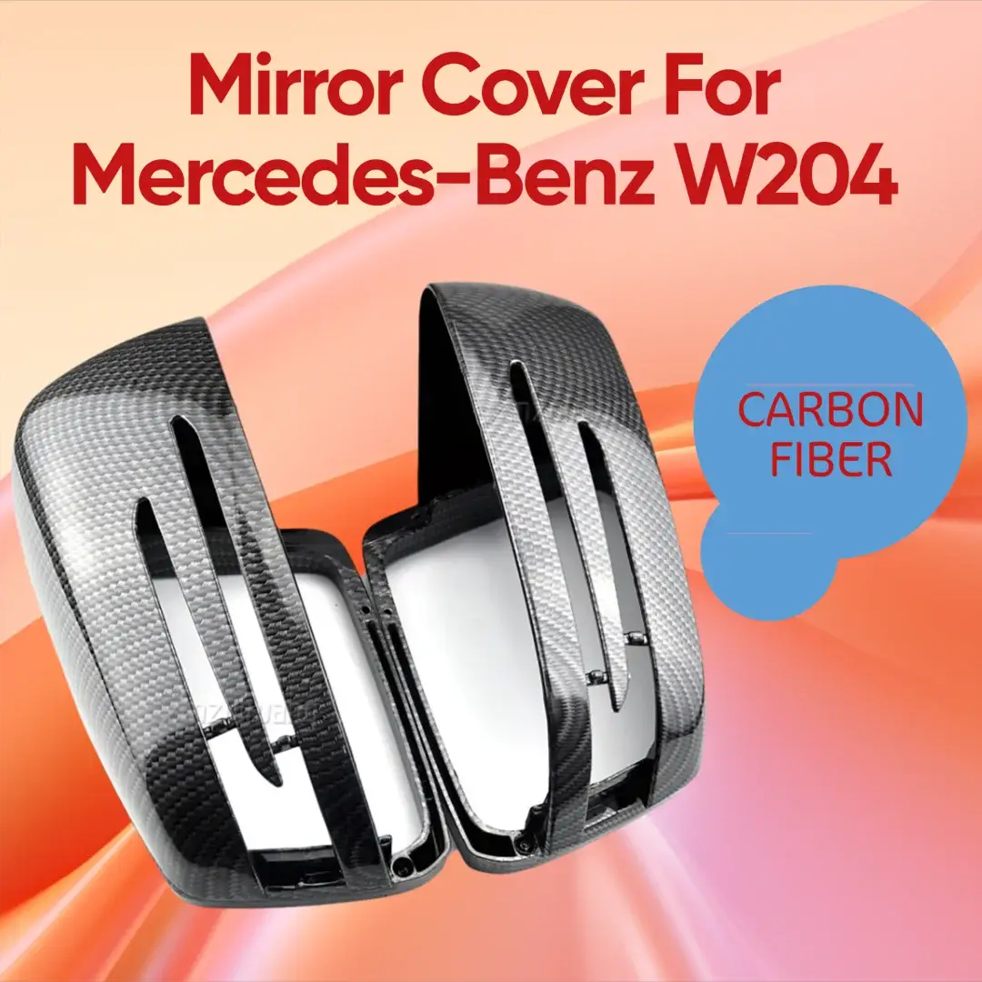 Side Mirror Caps Carbon Fiber Bright Black For Mercedes Benz W204 W212 by InterCyprus Trading Ltd