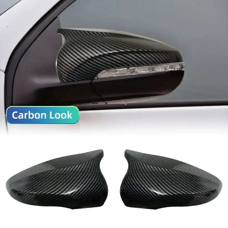 Gloss Black Mirror Cover Trim for VW Golf MK6 GTI 2009-2013 Carbon Fiber Pattern