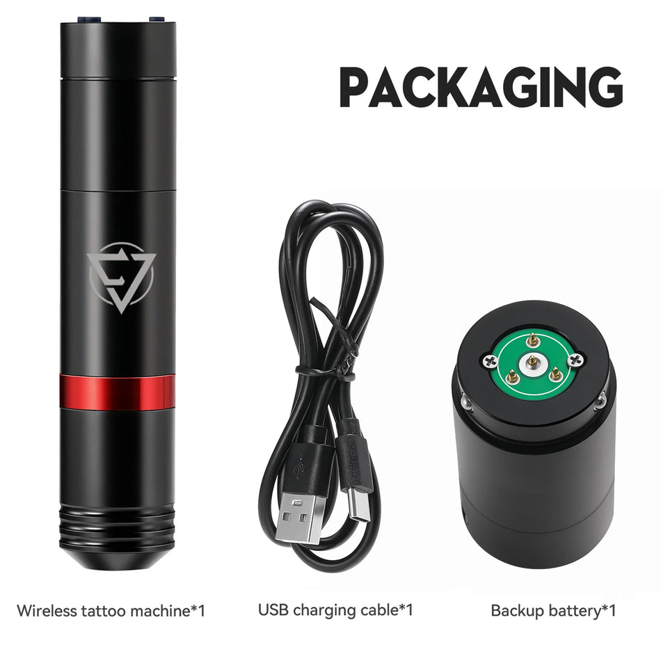 Bezvadu tetovēšanas pildspalva ar 1500mAh LED displeja jaudas bloku