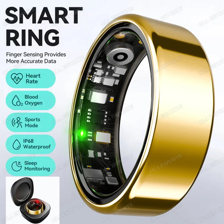 For Xiaomi Smart Ring - Bluetooth Heart Rate &amp; Blood Oxygen Monitor Gold-Pro / 7