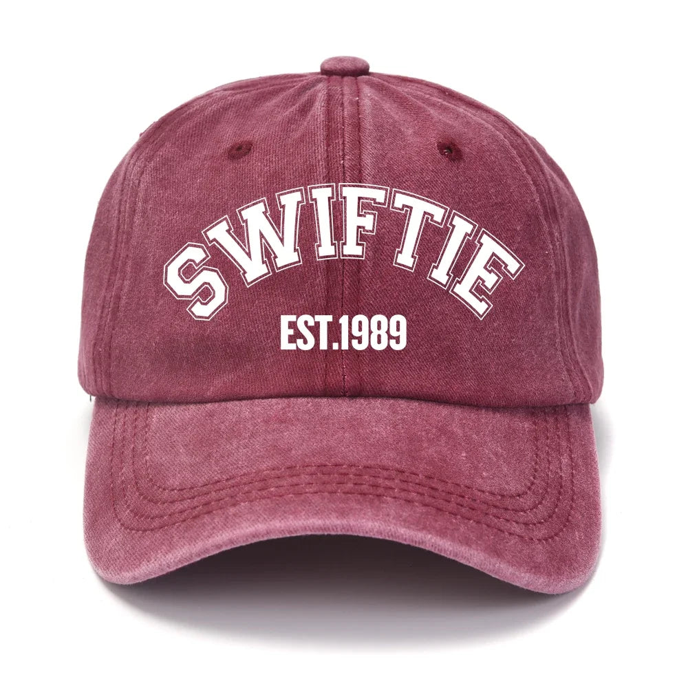 SWIFTIE Pink Letter Print Unisex Baseball Cap wine red / Adjustable 55-58cm