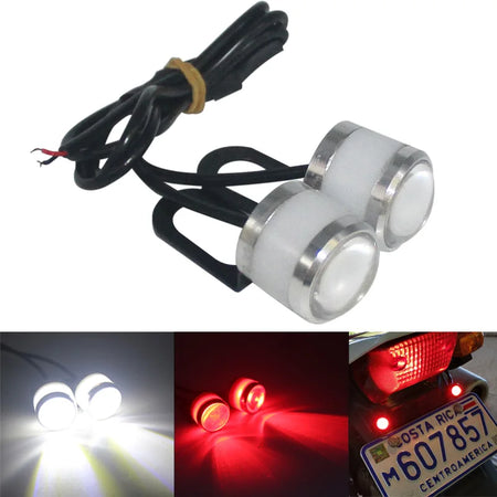 KEVANLY 2X Strobe Motorcycle Eagle Eye Light &ndash; High Visibility LED Warning Signal Red Blue Flash