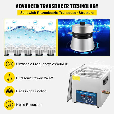Dual Frequency Ultrasonic Cleaner 10L 30L Digital