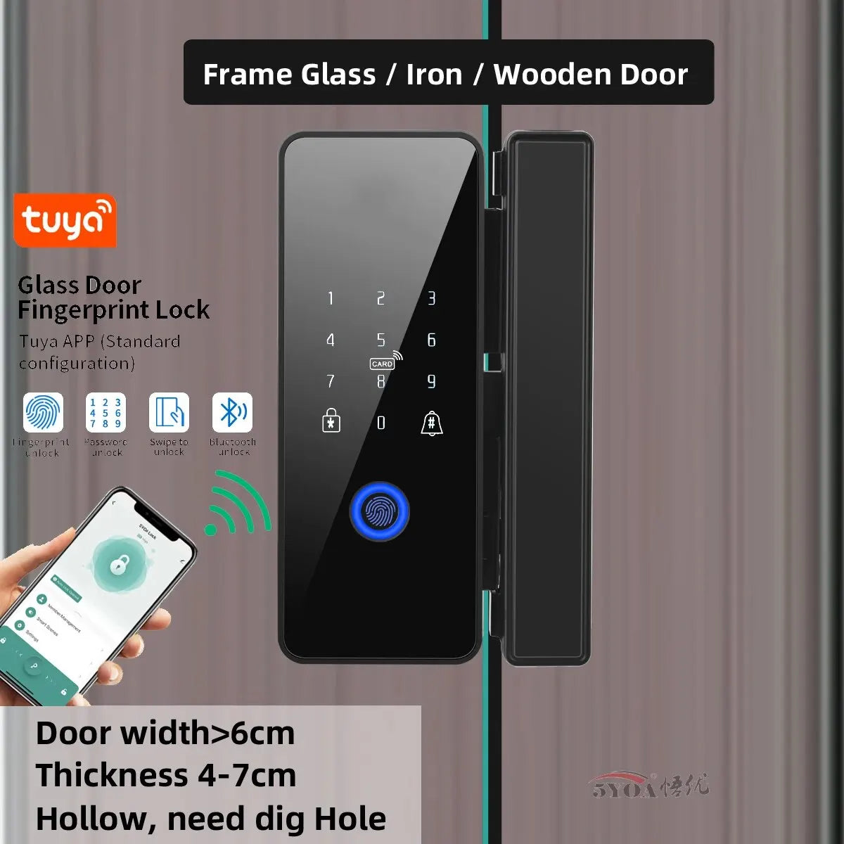 Tuya Fingerprint Door Lock Auto Lock / F008 Wooden door