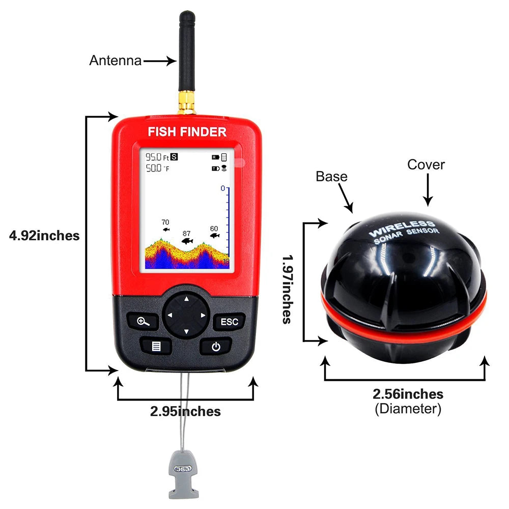 Portable Sonar Fish Finder - 100M Wireless Echo Sounder for Lake &amp; Sea
