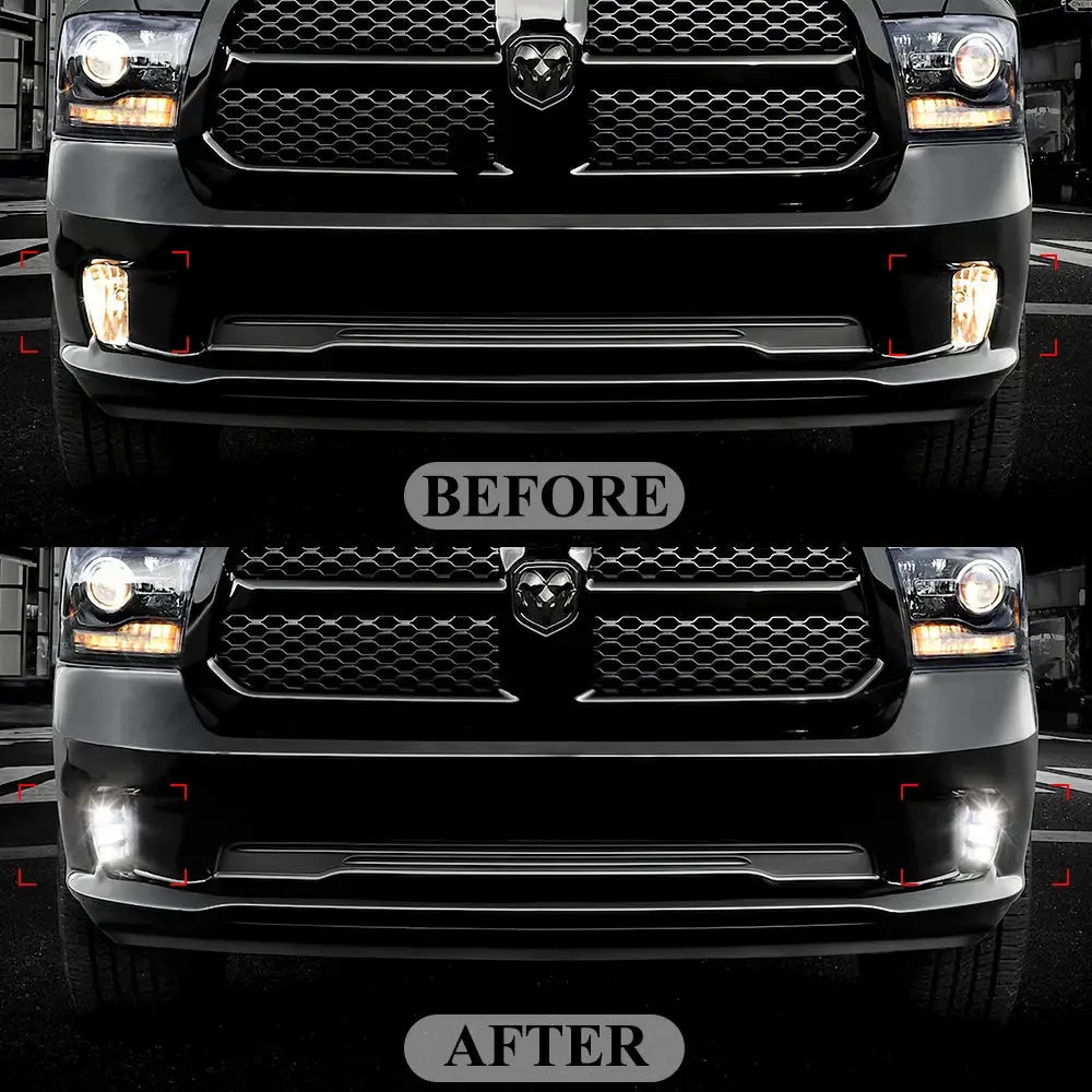 2-in-1 For Dodge Ram 1500 2013 2014 2015 2016 2017 2018 LED Fog Lamp DRL Daytime Running Lights White Waterproof Car Accessories by InterCyprus Trading Ltd