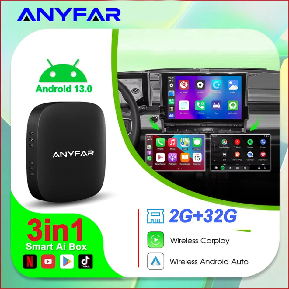 Anyfar Android 13 Кутия CarPlay и Android Auto Безжичен адаптер