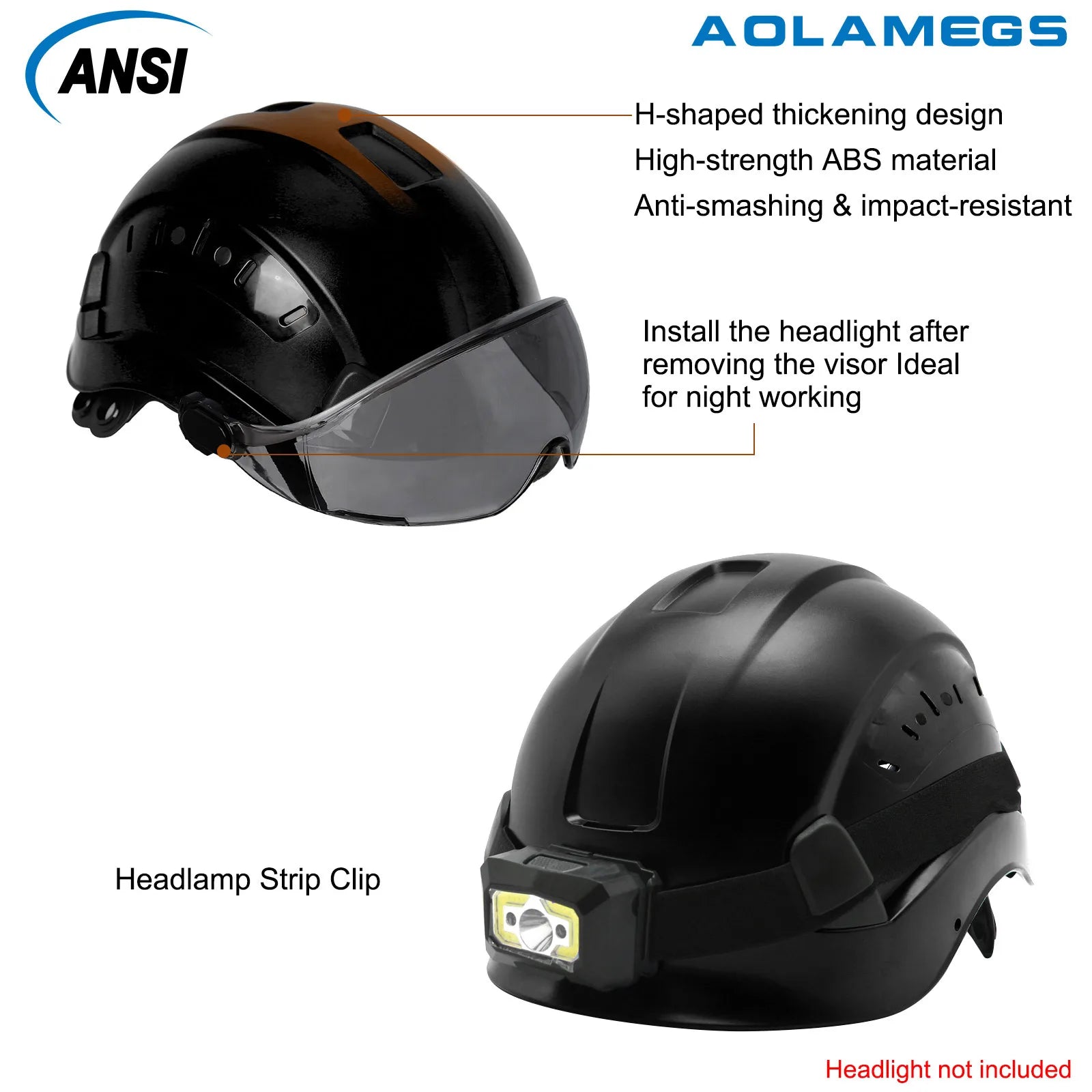 Aolamegs SF06 Safety Helmet With Goggles &ndash; Comfortable
