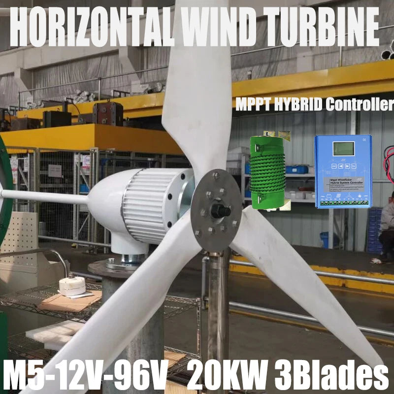Nuovo Arrivo 5000W Turbina Eolica Orizzontale MPPT 12V 96V