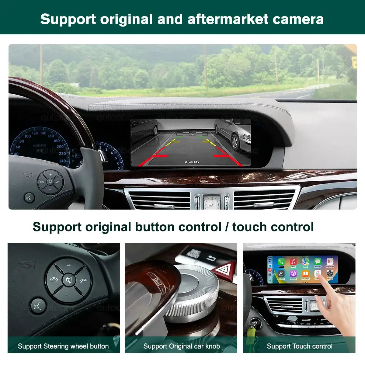 Wireless CarPlay Android Auto 10.25 Inch Screen for Mercedes Benz S-Class/CL W221 NTG3.0/3.5 System 2006-2012 With Navigation BT by InterCyprus Trading Ltd