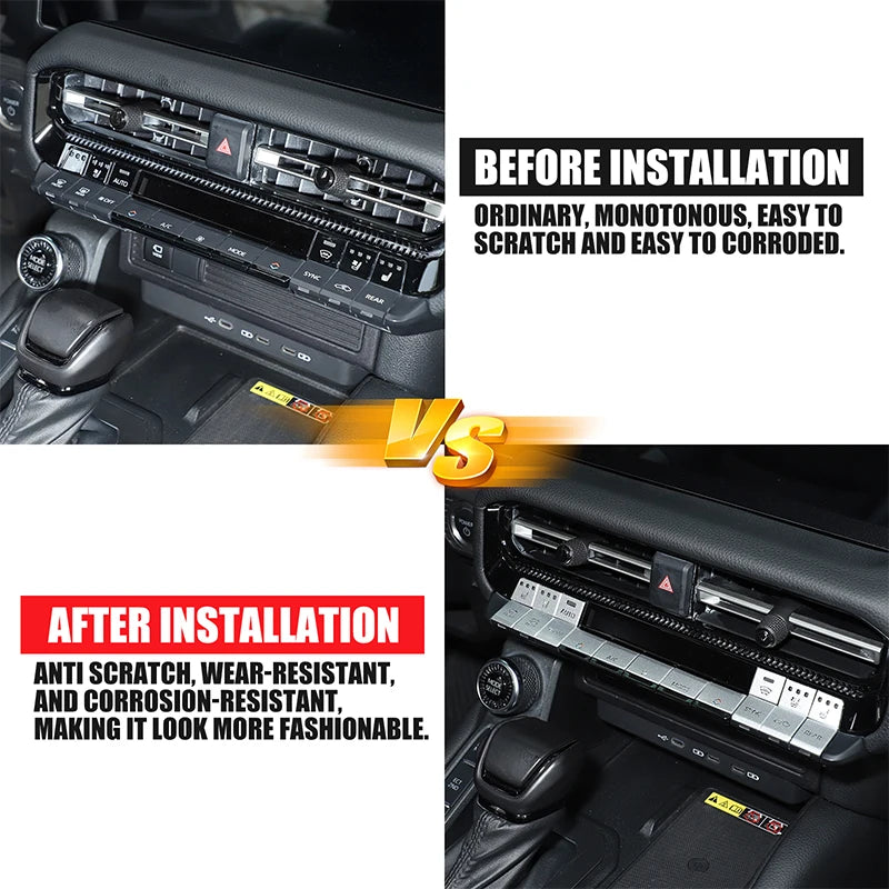 Rostfritt stål silver fram AC knapp klistermärke Prado LC250