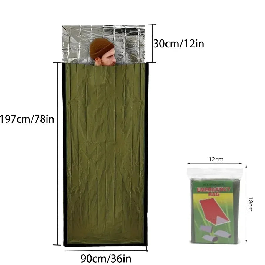 1 PC Emergency Survival Sleeping Bag - Waterproof Lightweight Portable Thermal Sack For Camping Hiking Outdoor Adventures B