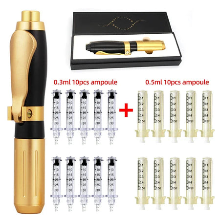 2 In 1 High Pressure Hyaluronic Pen - Anti Wrinkle Lifting Gold Set A