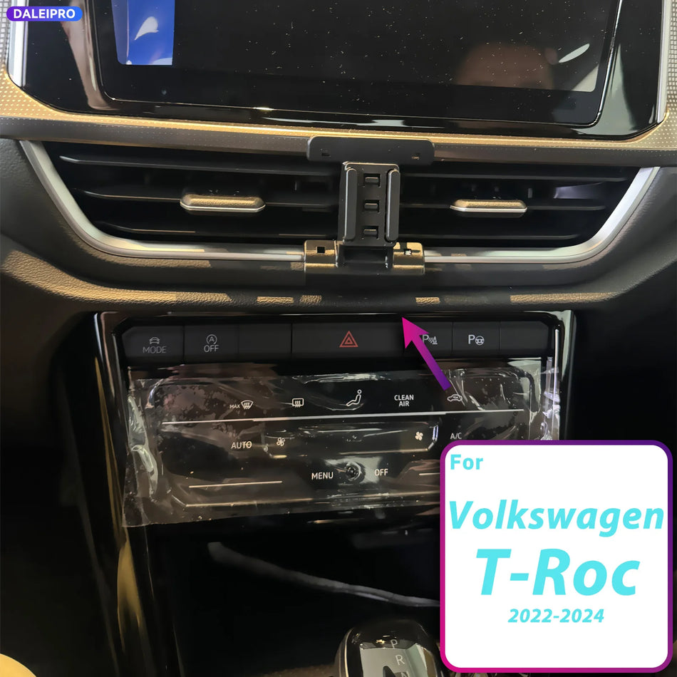 Car Phone Holder Base With 66W Charging For VW T-Roc 2022-2024
