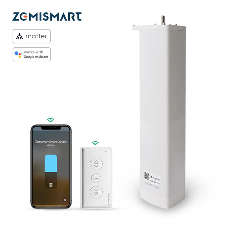 Zemismart Matter Over Thread Smart Curtain Motor Google Home App Samrtthings App Control Automatic Curtain System With AU plug