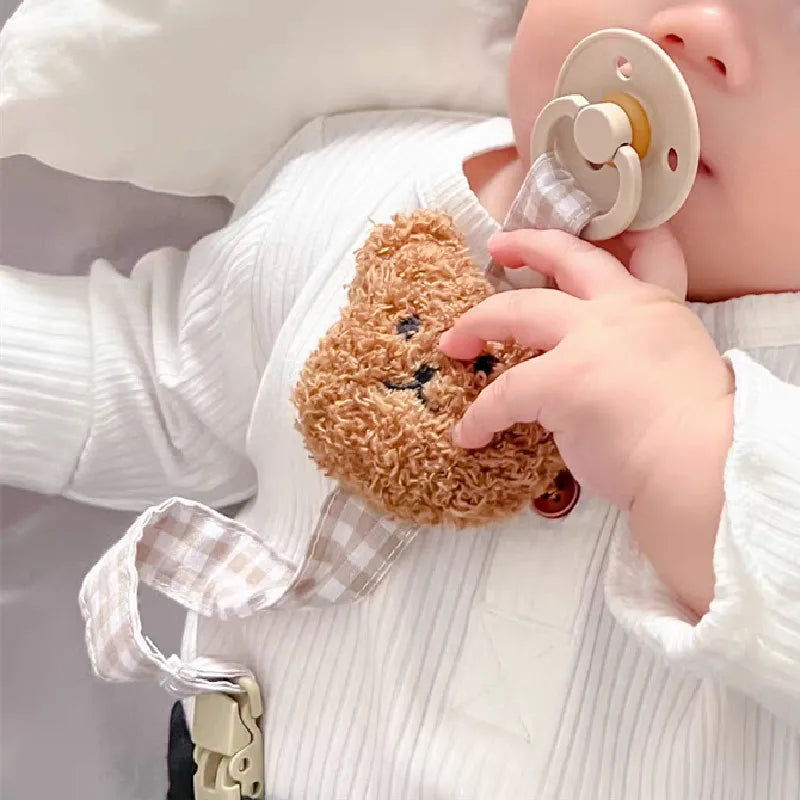 Cute Bear Pacifier Clip Chain for Infants