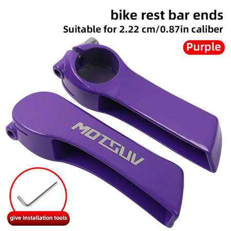 MOTSUV Multicolour Aluminium Bike Rest Handle Bar with Calf Horn Grips PURPLE