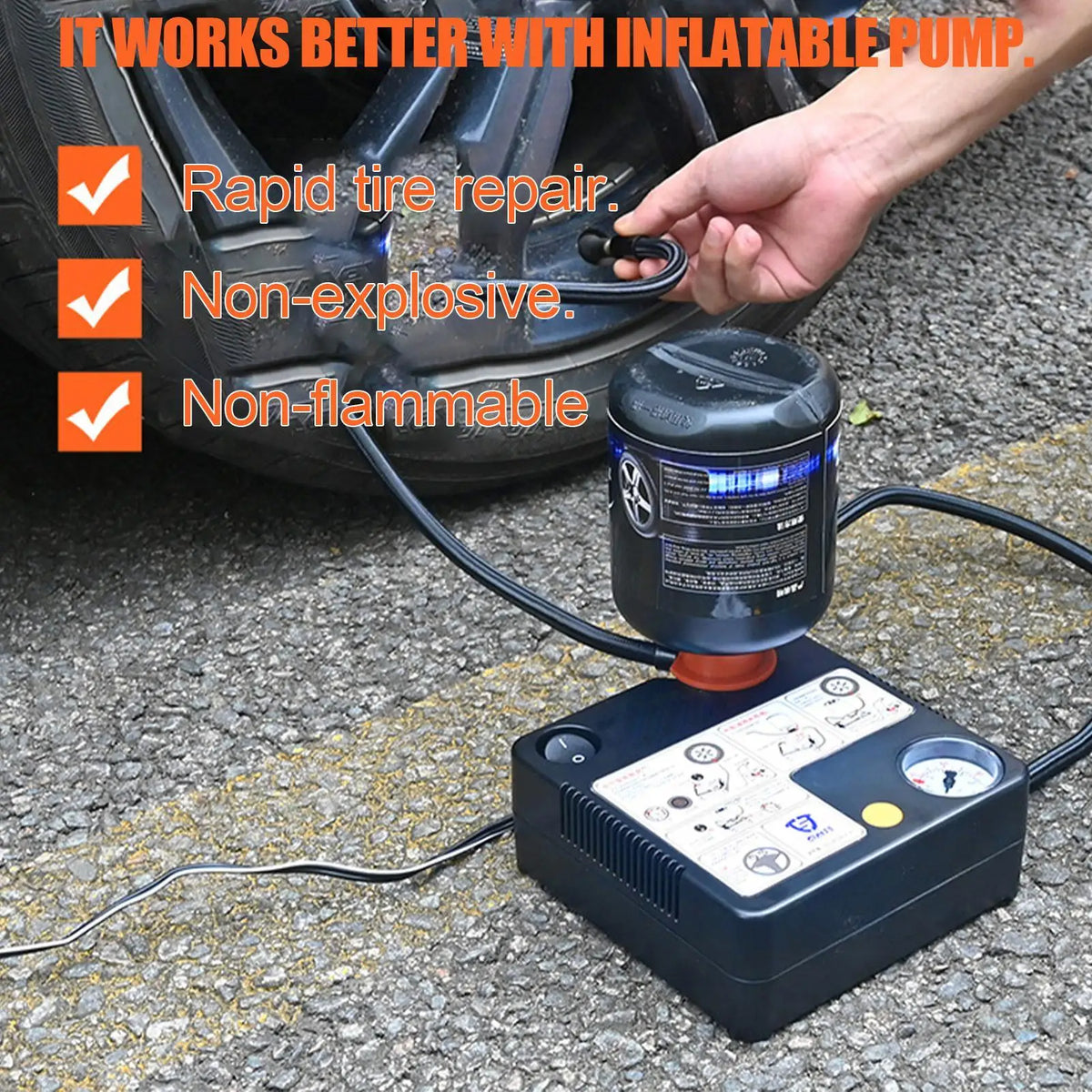 American Valve Car Tire Repair Sealant 450ml - Fast &amp; Reliable Puncture Fix