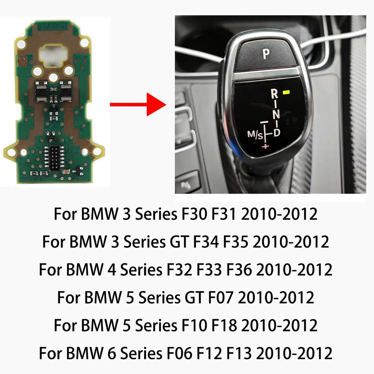 Replace Upgrade Gear Shift Knob Circuit Board for BMW F10 F30 F20 F25 F26 F15 F16 F32 Gear Shifter Gearbox LED Panel Repair by InterCyprus Trading Ltd