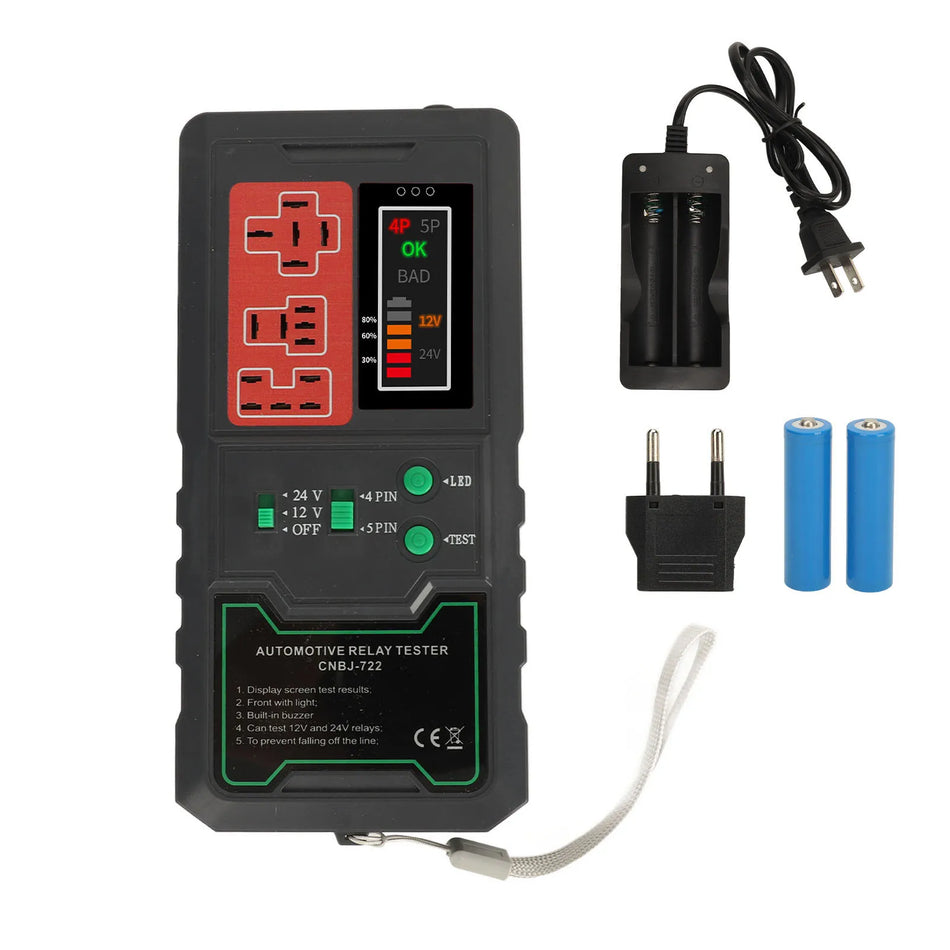Tester de relee auto, adaptor de conversie pentru testare 12V/24V, întreținere auto