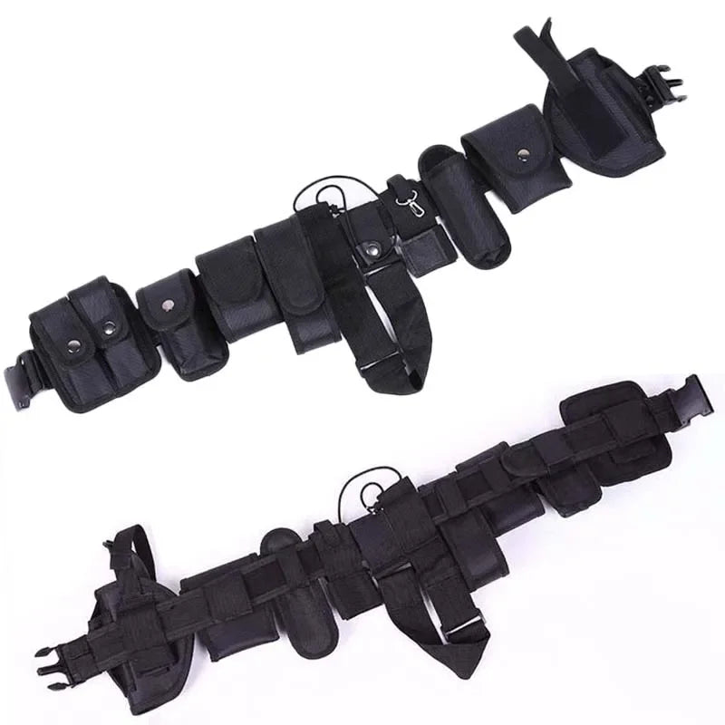 Kit Cintura Tattica in Nylon da 10 Pezzi con Tasche Utilitarie