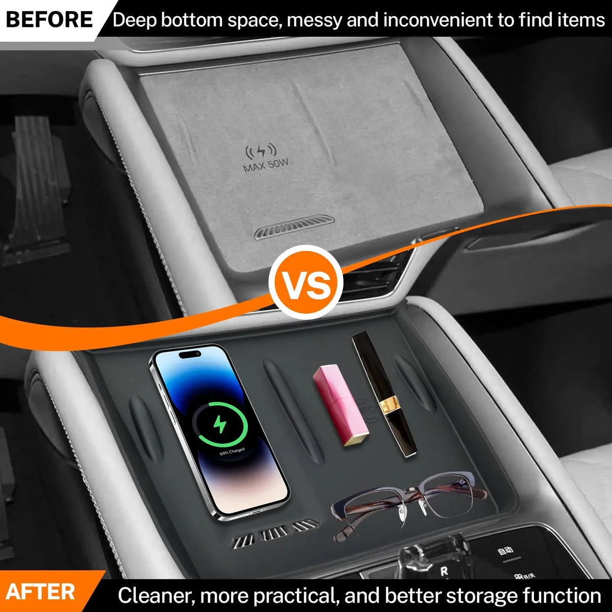 For BYD Sealion 7 Seal 07 EV 2024 2025 2026 Center Console Tray Protective Pad Wireless Charging Mat Accessory by InterCyprus Trading Ltd
