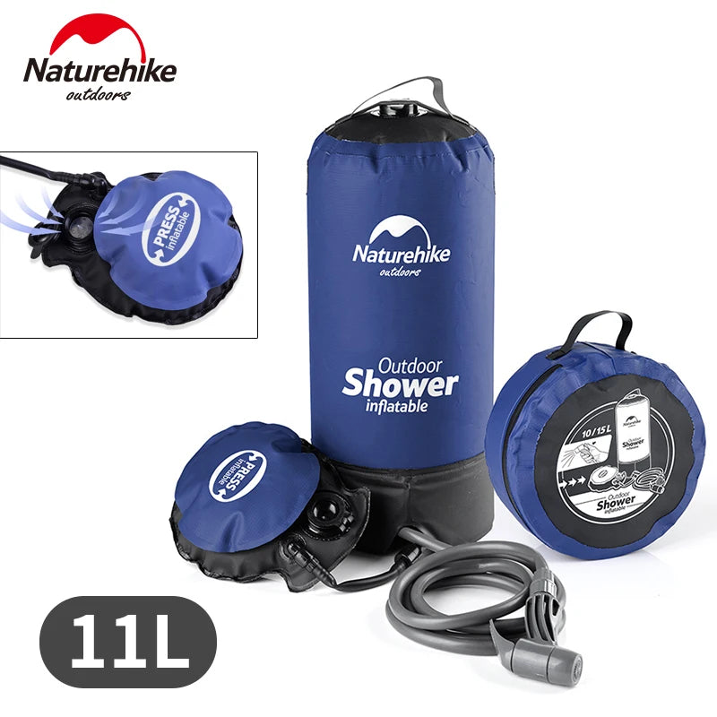 Naturehike Outdoor Shower Bag - Ultralight 11L PVC Water Storage with Foot Pump