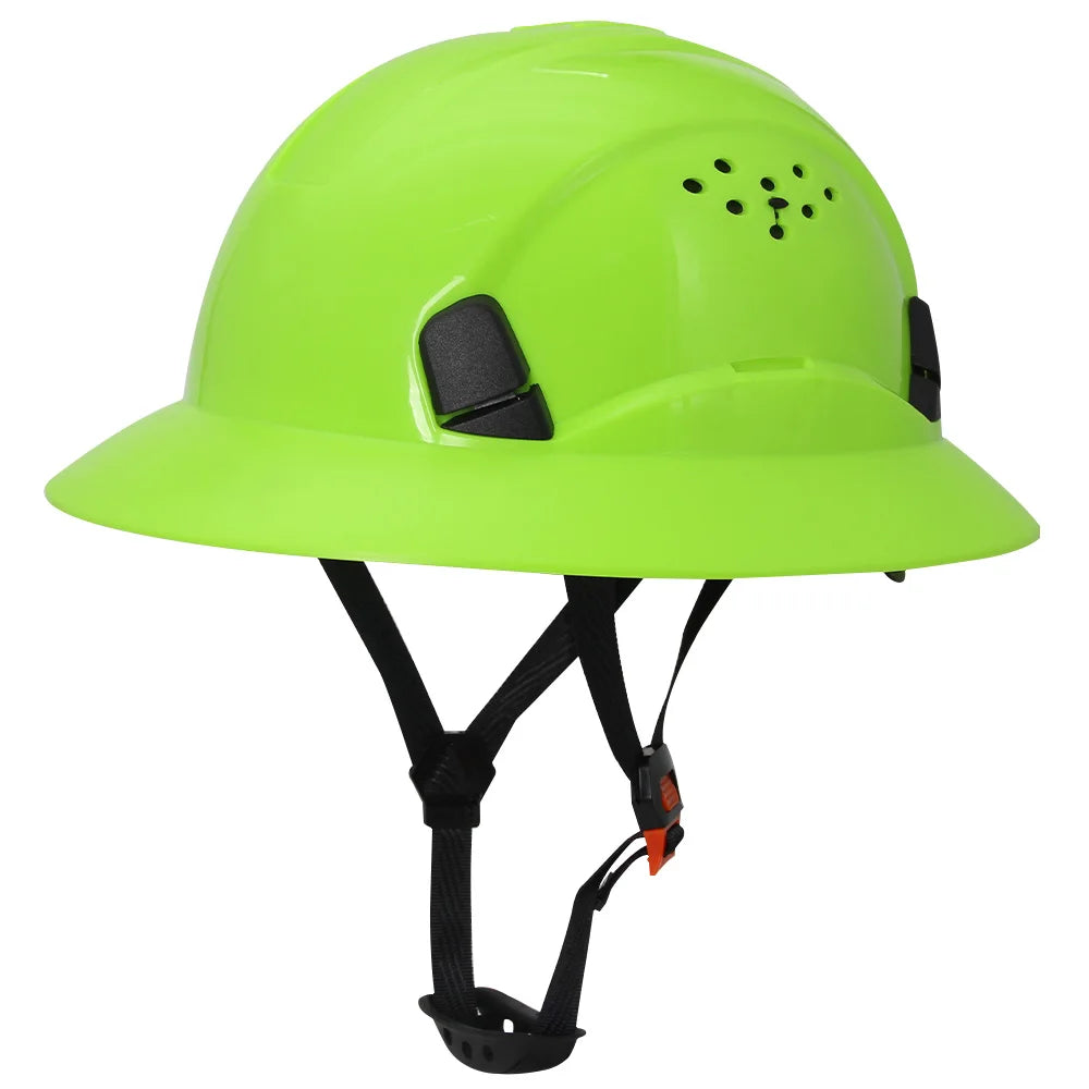 CE Full Brim Hard Hat - Sun Protection And Impact Safety Green