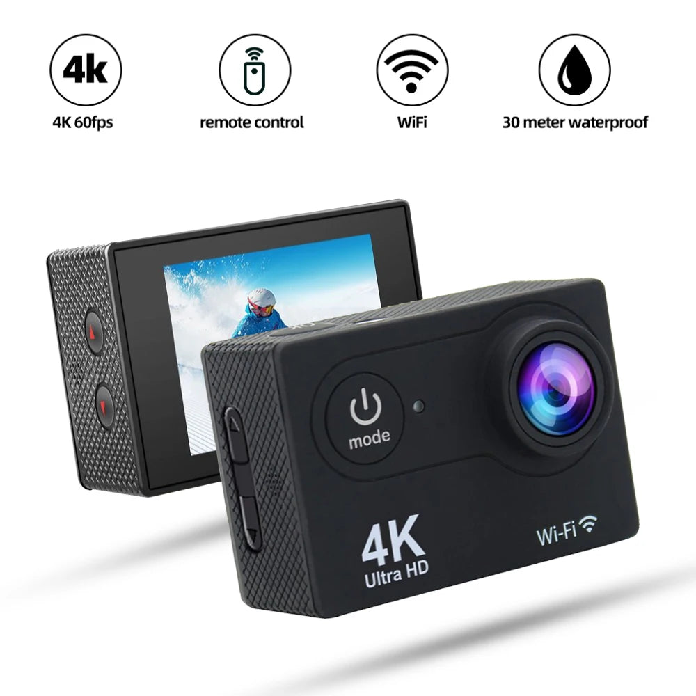 Action Camera 4K 60fps &ndash; Waterproof and Remote Control Function