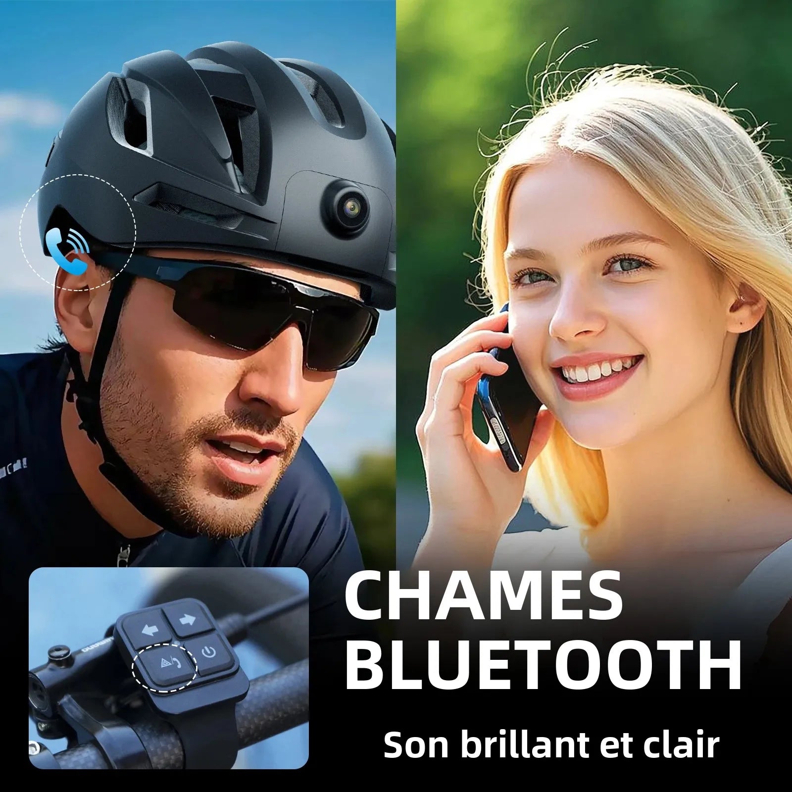 Smart Cycling Helmet with 1080p Camera, Turn Signals, GPS, and Bluetooth