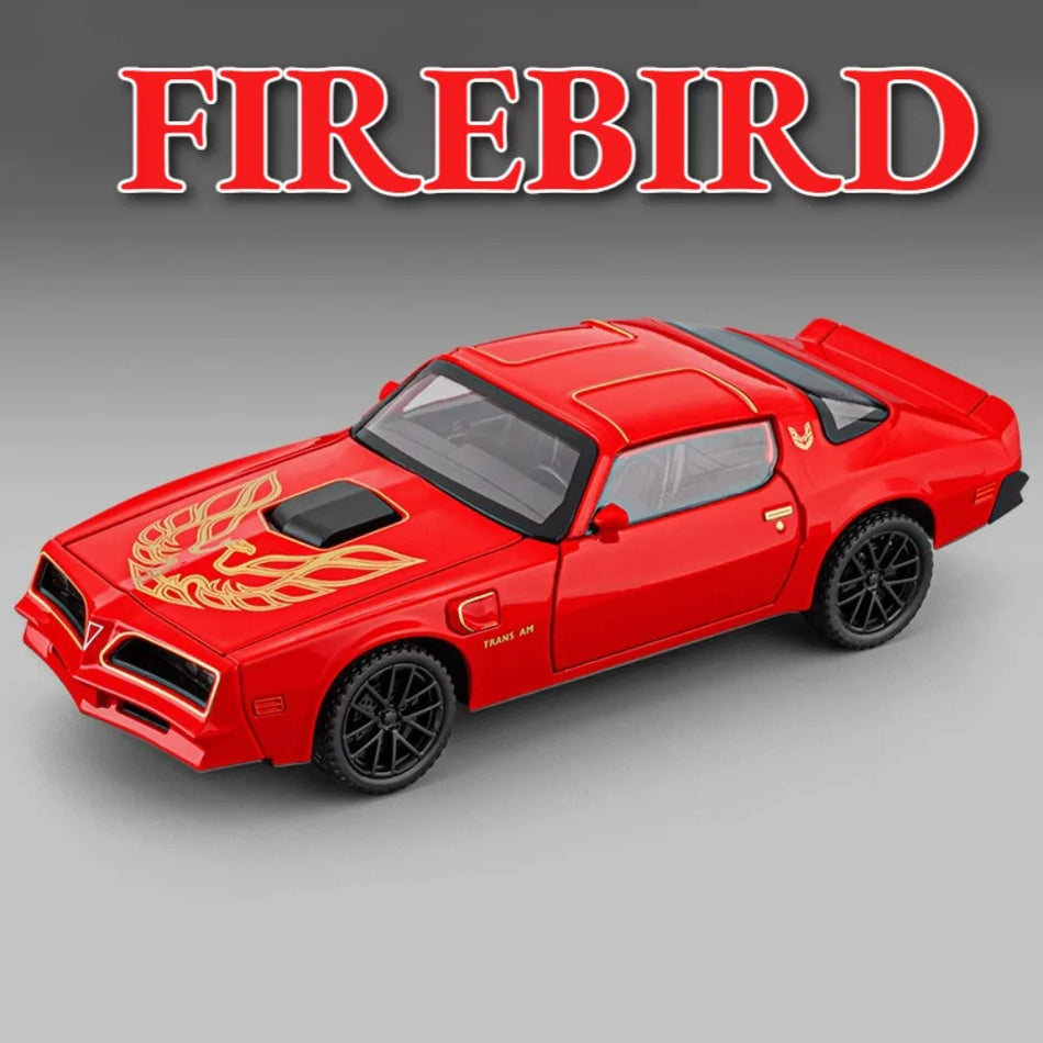 Model avtomobila Firebird Hellcat v merilu 1:32 iz diecast materiala s zvokom in svetlobo, potegni nazaj.