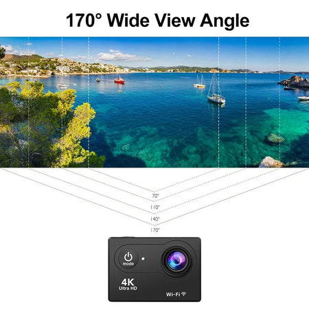 Action Camera 4K 60fps &ndash; Waterproof and Remote Control Function