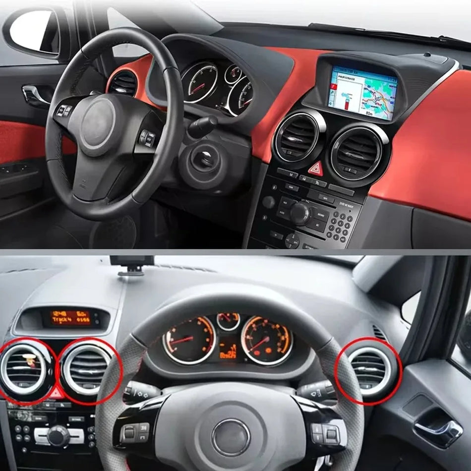 Cubierta de rejilla de ventilación de aire cromada negra para Opel Corsa D Adam