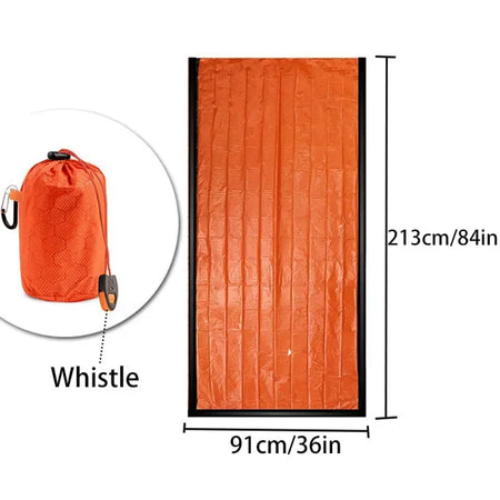 1 PC Emergency Survival Sleeping Bag - Waterproof Lightweight Portable Thermal Sack For Camping Hiking Outdoor Adventures A with Whistle 1