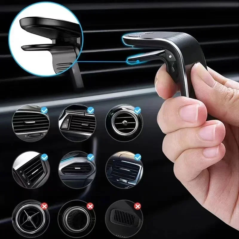 Magnetic Car Phone Holder for Audi - Compatible with A6, A4, S3, S4, Q3, Q5, Q7, TT Models - Premium Metal Stand