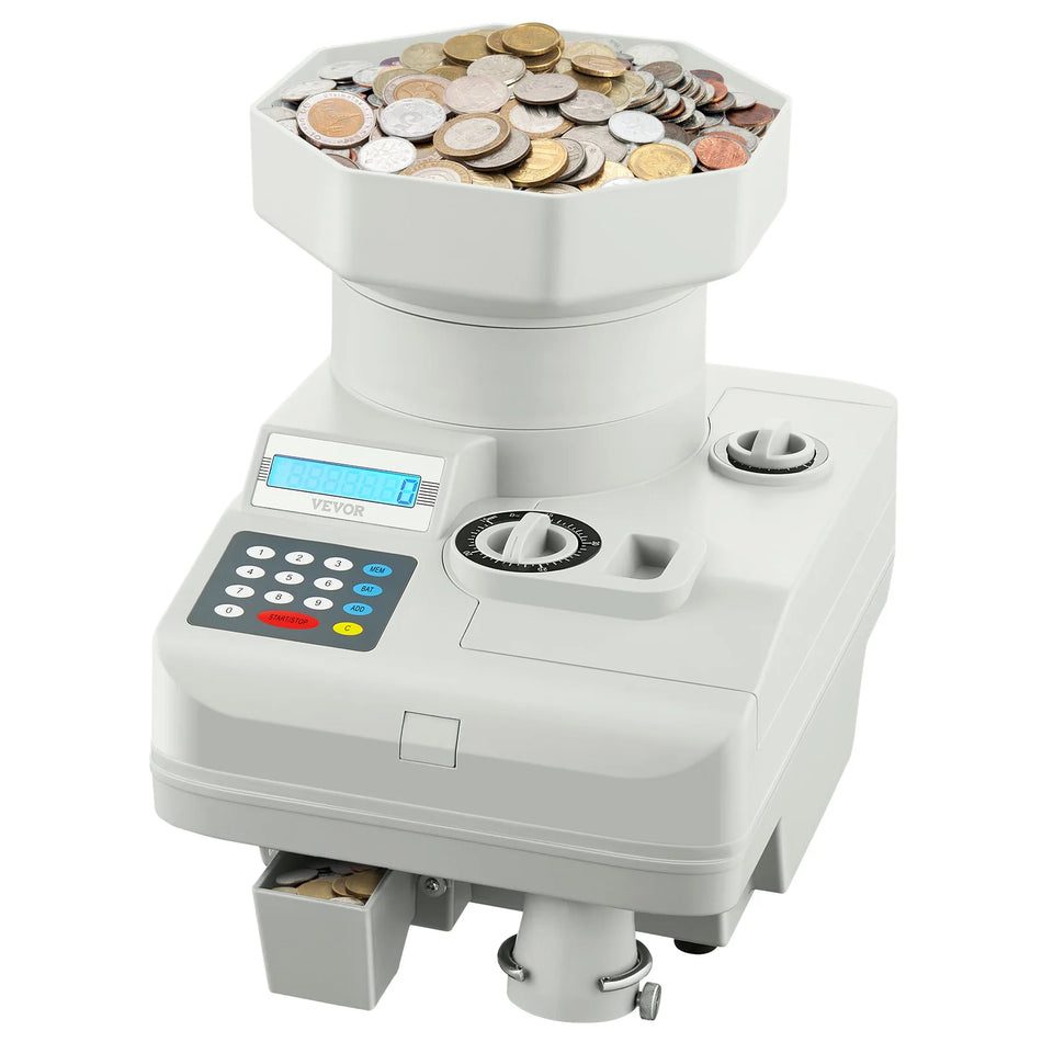 Sortator de Monede Automatic cu Ecran LED, Capacitate de 11000 Monede