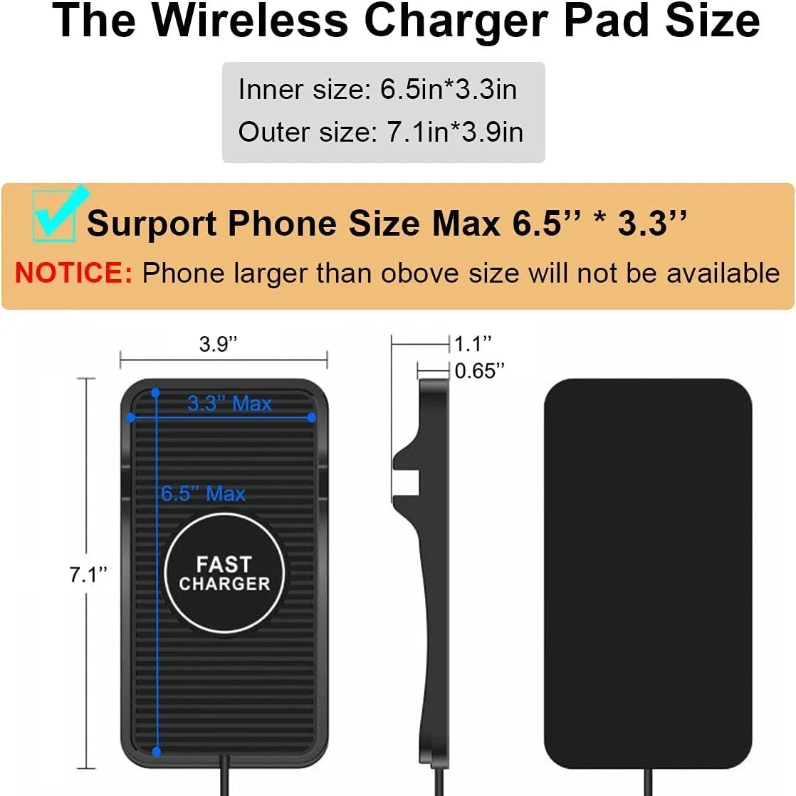 15W Wireless Car Charger Dock Pad &ndash; Fast Wireless Charging