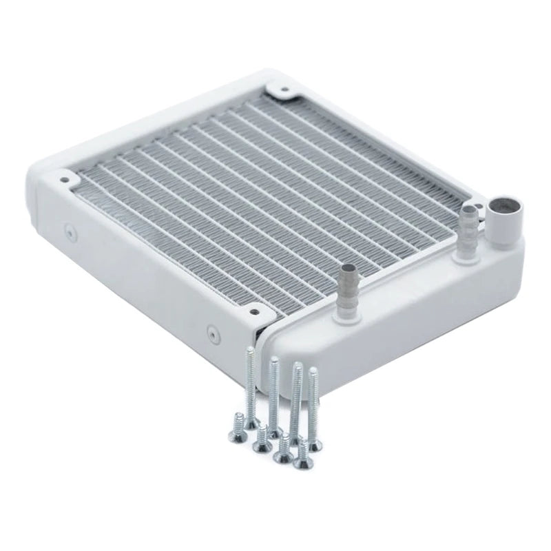 12 Pipe Aluminum CPU Water Cooler Radiator - B0KA Model White